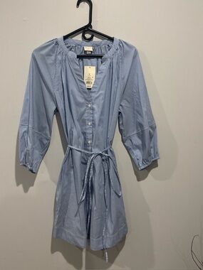 a new day Blue and White Pinstripe Shirt Dress